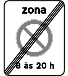 G7B - Fim de zona de paragem e estacionamento proibidos