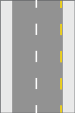 M13 - Linha descontínua junto ao limite da faixa de rodagem