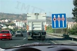 Questão IMT: Transito em auto-estrada, qual a velocidade mínima a que pode circular o veículo pesado que vai à minha frente?
